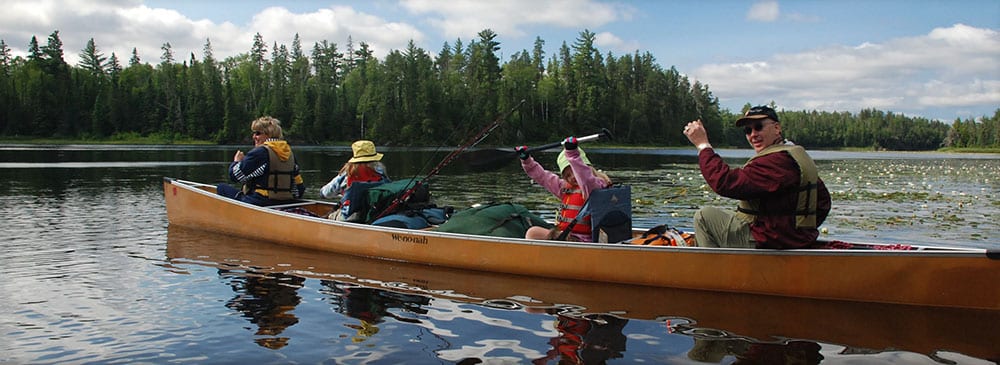 Young family canoe trip